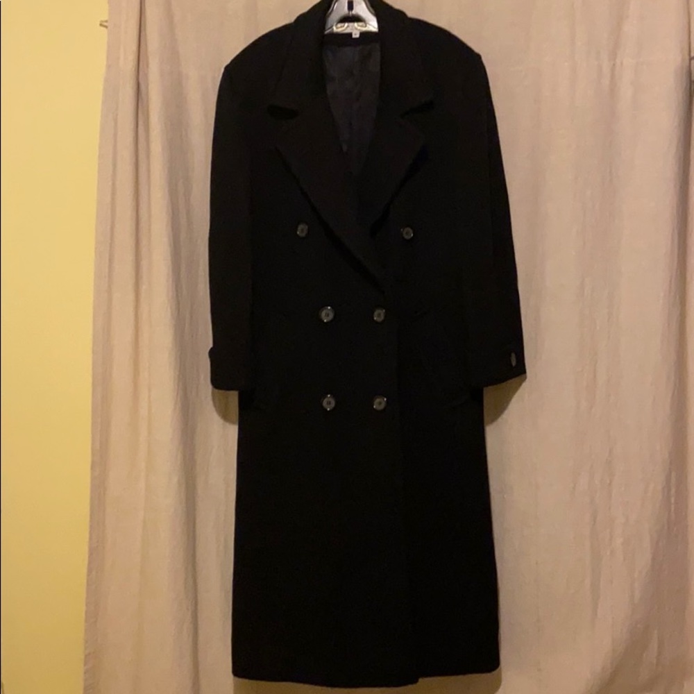 Larry Levine 100% Wool Long Pea Coat